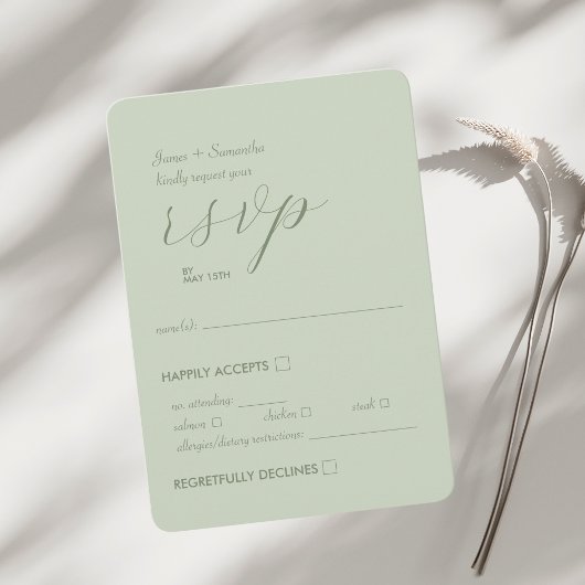 Moderne Kolorblock-Hochzeitssache | Lichtbild RSVP Karte