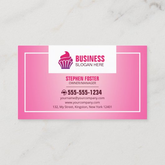 Moderne Konditorei Cupcake Bäckerei Konditorei Nac Visitenkarte (Rückseite)