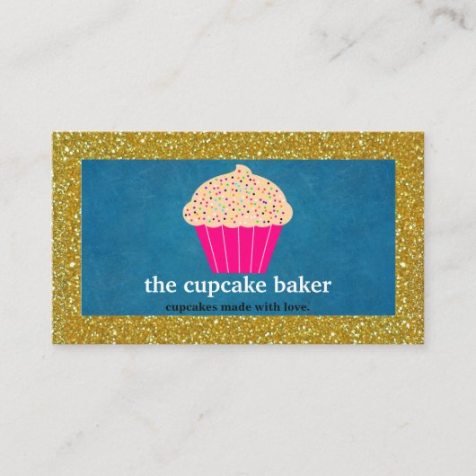 Moderne Konditorei Cupcake Koch Catering Border Visitenkarte (Vorderseite)