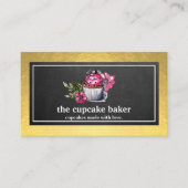 Moderne Konditorei Cupcake Koch Catering Border Visitenkarte (Vorderseite)