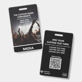 Moderne Konferenz Media Access Pass QR Code Ausweis (Front & Back)
