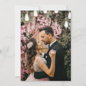 Moderne Konfetti Blätter Rosa Foto Hochzeit Einladung (Rückseite)