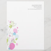 Moderne Konfetti Blume Blätter Briefkopf (Vorderseite)