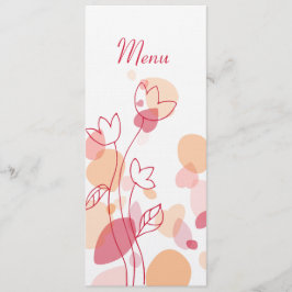 Moderne Konfetti Blume Blätter Hochzeitsmenü Menükarte