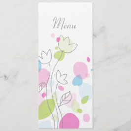 Moderne Konfetti Blume Blätter Hochzeitsmenü Menükarte
