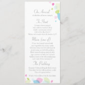 Moderne Konfetti Blume Blätter Hochzeitsmenü Menükarte (Rückseite)