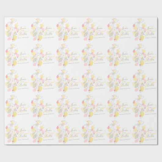 Moderne Konfetti Blume Blätter maßgeschneiderte Ho Geschenkpapier (Flach)