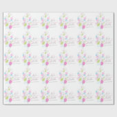 Moderne Konfetti Blume Blätter maßgeschneiderte Ho Geschenkpapier (Flach)