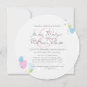 Moderne Konfetti Blume Blütenblatt Rundhochzeit ei Einladung (Rückseite)