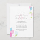 Moderne Konfetti Blume Blütenblätter farbenfrohe H Einladung (Rückseite)