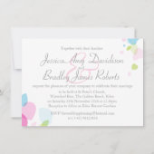 Moderne Konfetti Blume Blütenblätter Hochzeit einl Einladung (Rückseite)