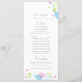 Moderne Konfetti Blume Blütenblätter Hochzeitsmenü Menükarte (Rückseite)