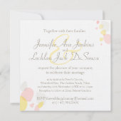 Moderne Konfetti Blume Blütenplatz Hochzeit einlad Einladung (Rückseite)