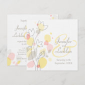 Moderne Konfetti Blume Blütenplatz Hochzeit einlad Einladung (Vorne/Hinten)