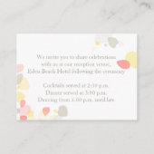 Moderne Konfetti Blume Hochzeitsnacht Begleitkarte (Rückseite)