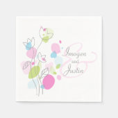 Moderne Konfetti Blume Hochzeitsnapkins Serviette (Vorderseite)
