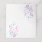 Moderne Konfetti-Blume lila Hochzeitsfeiern Platzk Platzkarte (Außenseite Aufgefaltet)