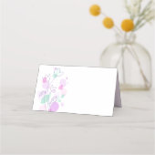 Moderne Konfetti-Blume lila Hochzeitsfeiern Platzk Platzkarte (Rückseite)