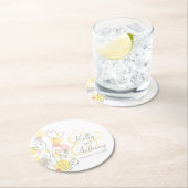 Moderne Konfetti Blume Name Datum Hochzeit Unterse Runder Pappuntersetzer (Vor Ort)