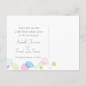 Moderne Konfetti-Blume Save the Date Karten (Rückseite)