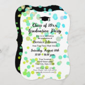 Moderne Konfetti Dot High School Abschlussfeier Einladung (Vorne/Hinten)