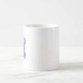 Moderne königsblaue dreibuchstabige Monogramm Kaffeetasse (Mittel)