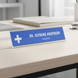 Moderne königsblaue Namensschild für Mediziner