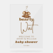 Moderne können wir frühzeitig abwarten Baby Dusche Acrylschild (Vorderseite)