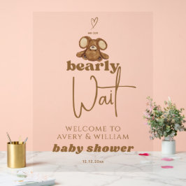 Moderne können wir frühzeitig abwarten Baby Dusche Acrylschild