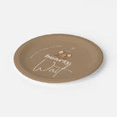 Moderne können wir frühzeitig abwarten Baby Dusche Pappteller (Schrägansicht)