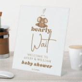 Moderne können wir frühzeitig abwarten Baby Dusche Sockelschild (In Situ)