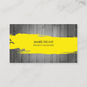 Moderne Konstruktion aus grauem Holzgelb Visitenkarte (Vorderseite)