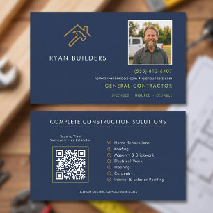 Moderne Konstruktion Navy Blau Gold Logo Visitenkarte