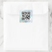 Moderne kontaktlose QR-Code-Geschäfte Quadratischer Aufkleber (Tasche)