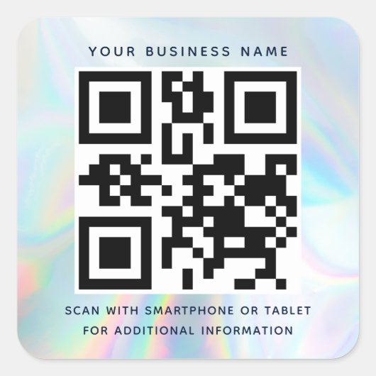 Moderne kontaktlose QR-Code-Geschäfte Quadratischer Aufkleber (Vorderseite)