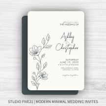 Moderne Kontur Gray Foliage Hochzeit