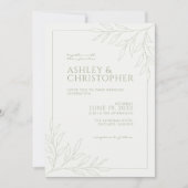 Moderne Kontur mit weichem Blattwerk Einladung (Vorderseite)