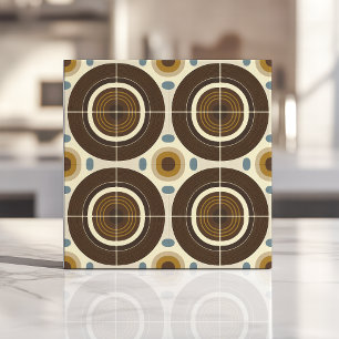 Moderne konzentrische Kreise aus der Mitte des 20. Fliese