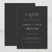 Moderne Kopplung des Knot-Wedding-Black Matte-Skri Einladung (Vorne/Hinten)