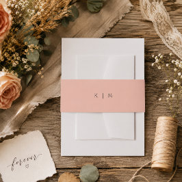 Moderne Koralle Mit Monogramm minimalistisch Einladungsbanderole
