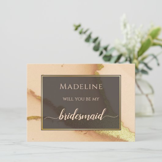 Moderne Korallen Abstrakt 💡 unikale Ölhochzeit (Stehend Vorderseite)