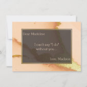 Moderne Korallen Abstrakt 💡 unikale Ölhochzeit (Rückseite)