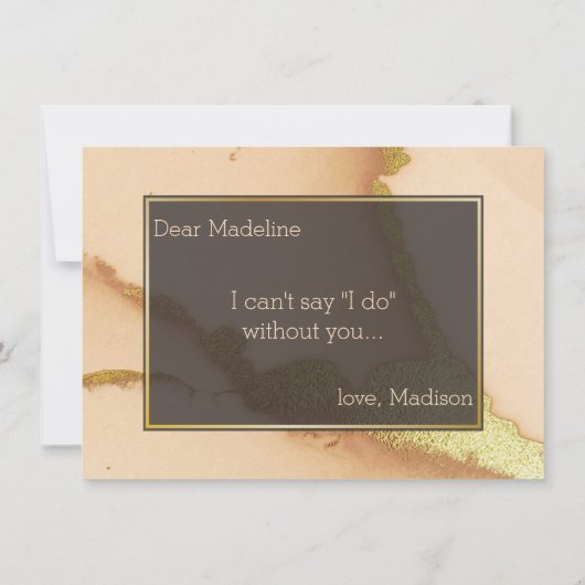 Moderne Korallen Abstrakt 💡 unikale Ölhochzeit (Rückseite)