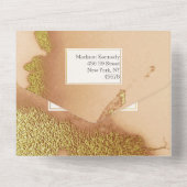 Moderne Korallen Abstrakt 🌸 unikale Ölhochzeit All In One Einladung (Rückseite)