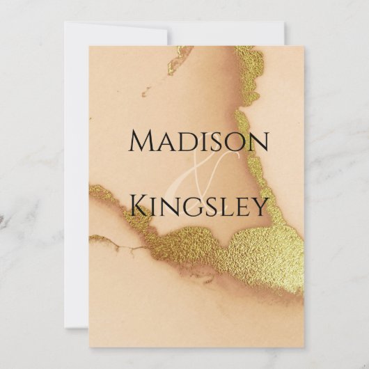 Moderne Korallen Abstrakt 💡 unikale Ölhochzeit Einladung (Rückseite)