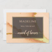 Moderne Korallen Abstrakt 💡 unikale Ölhochzeit Einladung (Vorderseite)