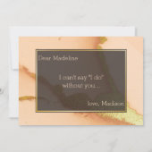 Moderne Korallen Abstrakt 💡 unikale Ölhochzeit Einladung (Rückseite)