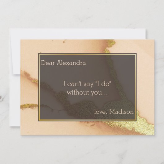 Moderne Korallen Abstrakt 💡 unikale Ölhochzeit Einladung (Rückseite)