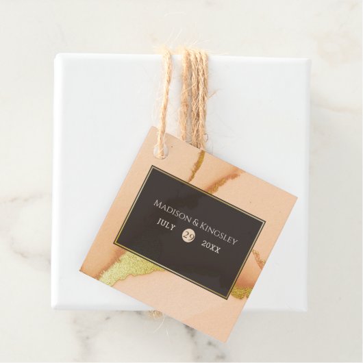 Moderne Korallen Abstrakt 💡 unikale Ölhochzeit Geschenkanhänger (Beispiel)