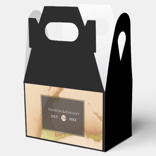 Moderne Korallen Abstrakt 💡 unikale Ölhochzeit Geschenkschachtel (Geöffnet)